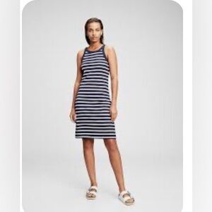 2/$30 Gap Sleeveless Modern Ringer Dress Navy Striped Normcore Minimalist SM